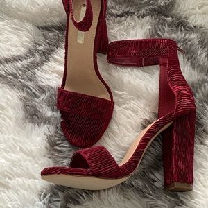 Velvet Textured Burgundy Heels Brand New
